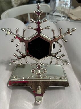 Pottery Barn Snowflake picture frame stocking holder